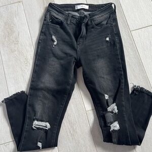 Kancan Black Distressed Women Jeans